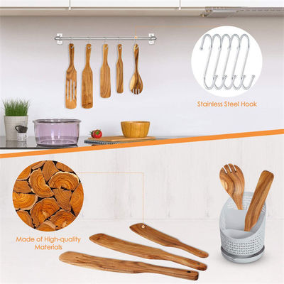 Scratchfree Wooden Kitchen Utensil Set , Moisturefree bamboo wooden spoon set