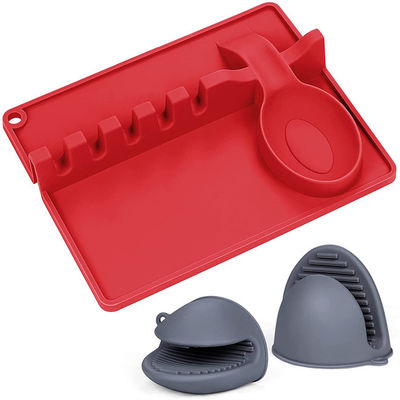 2 In 1 Silicone Utensil Rest Multifunctional Dishwasher Friendly