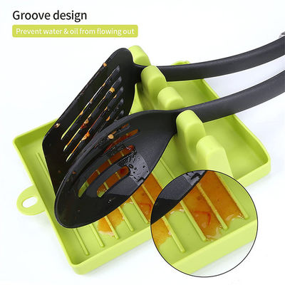 Nonslip Silicone Spoon Rest , Rustfree Spoon Spatula Holder Antiskid