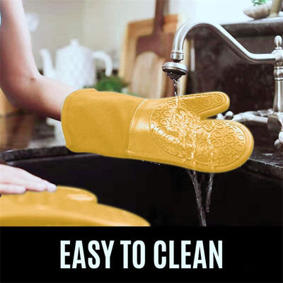 Skidproof Oven Mitts Pot Holder , Waterproof kitchen mitts and potholders