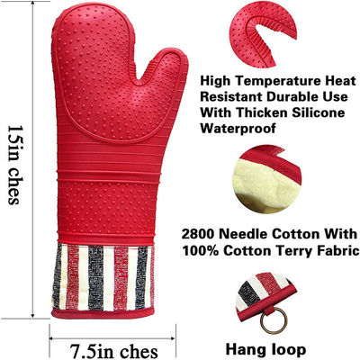Nonslip Oven Mitts Pot Holder LFGB Certified 550 Degree Resistant