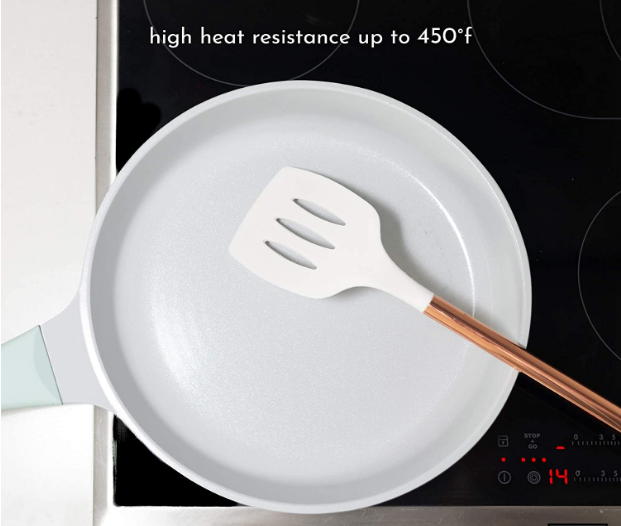 Weißes Silikon und kupferne Kochgeräte für das moderne Kochen und das Dienen, Edelstahl-kupferne Umhüllungs-Gerät-ideale Spachtel